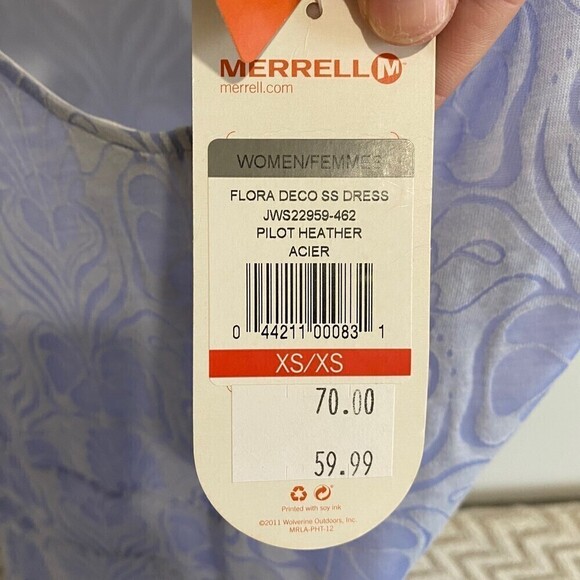 Merrell Flora Deco Short Sleeve Dress NWT - Picture 9 of 10